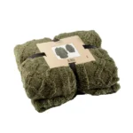 kabel deken hoodie met mouwen groen