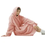 roze snuggle hoodie kabel patroon